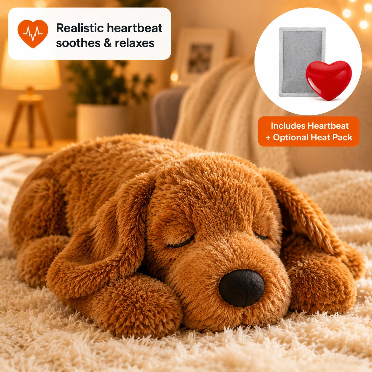 Nirelis comfort puppy with heartbeat and optional HeatPack